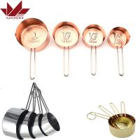 ◑✸ 4 Pcs/Set Stainless steel Measuring Cup for Kitchen Sets Measuring Spoon Scale for Bakery Products Sugar Coffee Measuring Tools