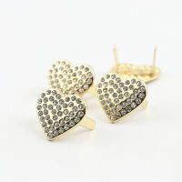 2ชิ้นโลหะรูปหัวใจ Rhinestone หัวเข็มขัดแฟชั่นรองเท้าคลิปจับมือสำหรับกระเป๋าเสื้อผ้ารองเท้าฮาร์ดแวร์ DIY หนังอุปกรณ์งานฝีมือ