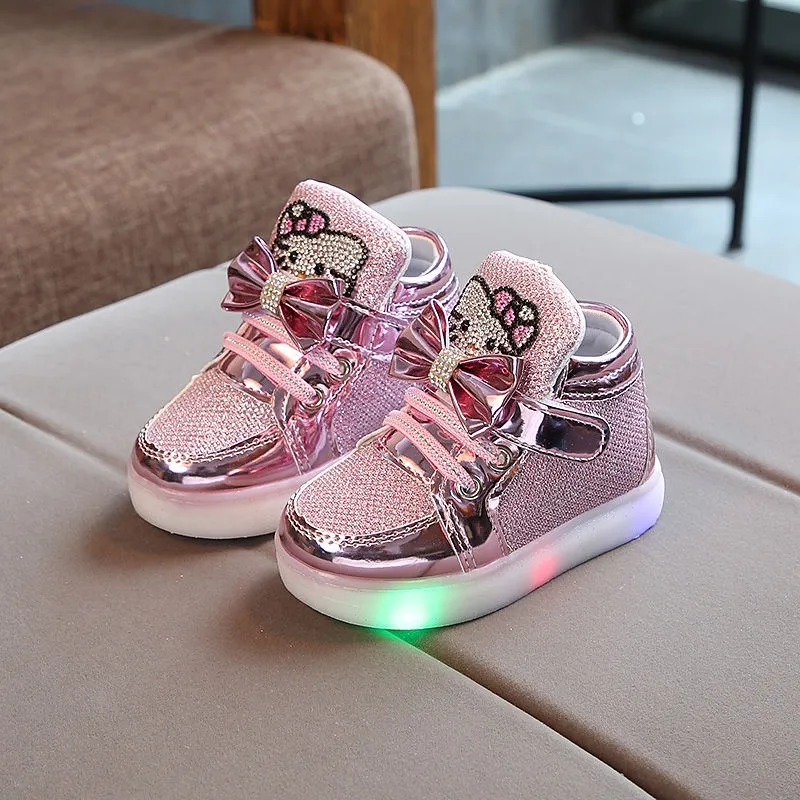 HOT FJMXA LED Boots for kids baby light up shoes for kids girls