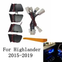 Door Bowl Armrest Atmosphere Light Interior LED Blue Door Bowl Handle Frame Light For Toyota Highlander 2015-2019