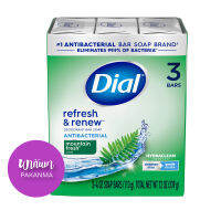 Dial Mountain Fresh Anti Bacterial Deodorant Bar Soap113gX 3ea  (New Package-แพคเกจใหม่) ไดอัล สบู่ก้อน เมาน์เทน เฟรช ดีโอโดแรนท์ โซพ 113 กรัม แพค 3 ก้อน อเมริกา