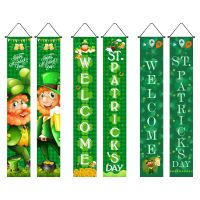 [Migu home furnishing] 2023 Happy St. Patrick 39; S Day ของตกแต่งงานปาร์ตี้ใบโคลเวอร์นำโชคคู่ม่านแขวนผนังหมวกสีเขียวงานรื่นเริงไอริช