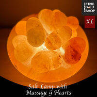 XL โคมเกลือ หิมาลายัน สปามือ (10 balls, 9 Hearts) 8*6 Inch Himalayan Salt Lamp Bowl with massages (10 balls, 9 Hearts)