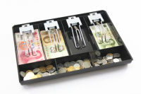 Cash Drawer Box Insert Replacement 4 Bill 3 Coin Slots Insert Coin Tray Cashier Tidy Storage Money Counter case