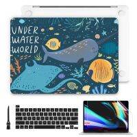 4in1 เคสแข็ง พิมพ์ลาย พร้อมฟิล์มติดแป้นพิมพ์ สําหรับ MacBook Pro M2 M1 Chip A2338 Air M1 A2337 A2179 2020 Pro14.2 16.2 M1 2021 Touch Bar A1708 A1706 A2251 A1989