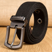 Men Belts High Quality Canvas Webbing Belts Metal Pin Buckle Eyelet Knitted Strap Casual belts Soft Leisure Strap HB026