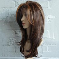 【DT】hot！ SuQ Synthetic Hair Layered Shoulder Length with Wig Resistant Wigs Bangs for