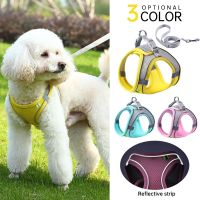 ☒❁☄ Breathable Puppy Mesh Harness with Leash Pet Adjustable Reflective Vest Soft Padded Small Dogs Cats Harness Walking Lead Leash