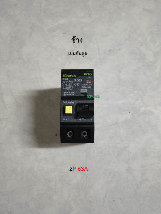 ช้าง-rcbo-เมนกันดูด-2p-63a-เมนเบรกเกอร์กันดูด-2-สาย-plug-on