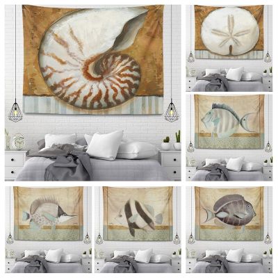 【CW】♟✤  Wall decoration aesthetics home tapestry accessories hanging large fabric autumn minimalist bedroom carpet underwater world