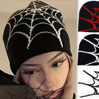 Fashion Knitting Spider Web Design Hat for Men Women Pullover Pile Cap Y2k Goth Warm Beanie Hats New Hip-hop Street Cap