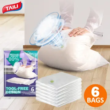 TAILI Hanging Vacuum Storage Bags Space Saver Bags for Clothes, 4 Pack Long  53x27.6 Inches, Vacuum Seal Storage Bag for Suits, Coats or Jackets