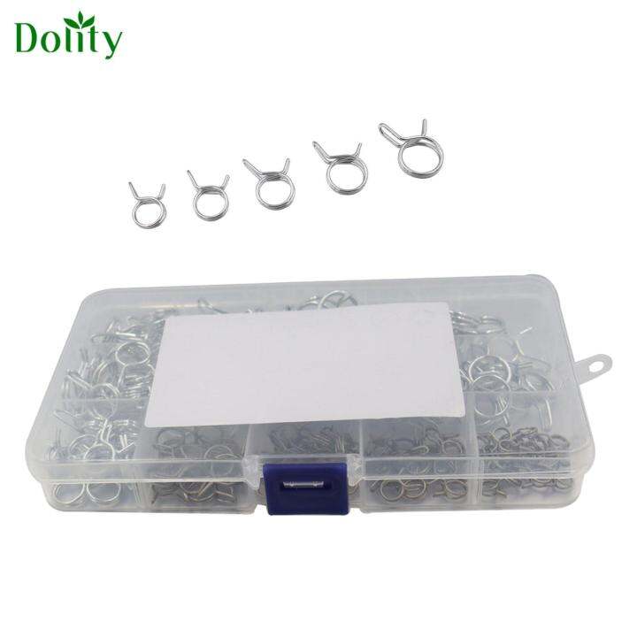 Dolity 150Pcs Double Wire Spring Hose Clamp Kit 5-14mm for Air Pipe ...