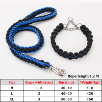 Nylon Dog Leash Thick Metal Dog Dhain Collar and Leash Set German Shepherd Husky Alaska Labrador Large Dog Leash Traction Rope