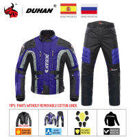 DUHAN Blue Motorcycle Jacket Windproof Protective Gear Moto Jacket + Pants Set Biker Motorbike Riding Racing Suit for 4 Season