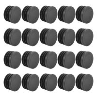 20 Pcs Black Plastic 25mm Dia Blanking End Caps Round Tube Insert