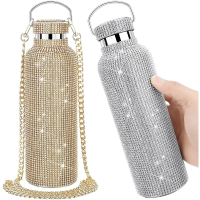 Diamond Thermos Water Bottle Stainless Steel 350ml500ml750ml Thermos Flask with Glass Rhinestone Tumblers Crystal BottleTH