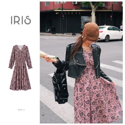 [สินค้าลิขสิทธิ์แท้] IRIS BOUTIQUE ID2023YD15 Roses graden maxi dress เดรสกระโปรงยาว เสื้อผ้าผู้หญิง