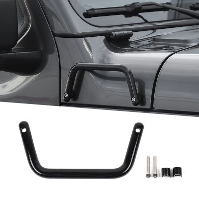 Front Hood Side Angle Installed Grab Handle for Jeep Wrangler JL JLU Gladiator 2018-2022 Exterior Accessories (Black)