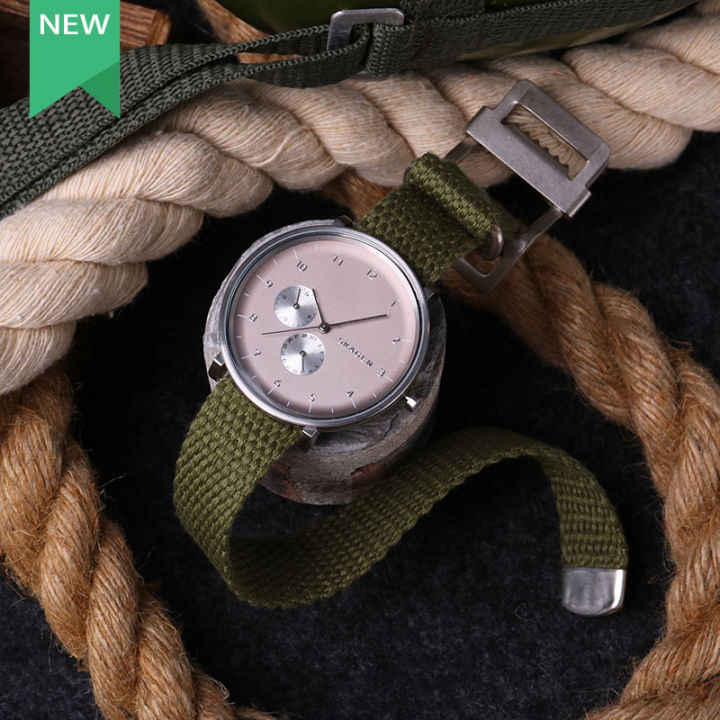 new-design-nato-strap-20mm-22mm-canvas-watch-band-texture-wristband-green-khaki-replacement-strap-for-man-watch-gift