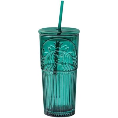 Startbuck ขาตั้งกล้องถ้วย Starbuck 2022แก้วแบบมีหลอดแก้วเทพธิดาสีเขียวเข้มคลาสสิกที่มีใบหน้าสูงและความจุมากในฤดูร้อนแก้ว Starbuck Starbuck