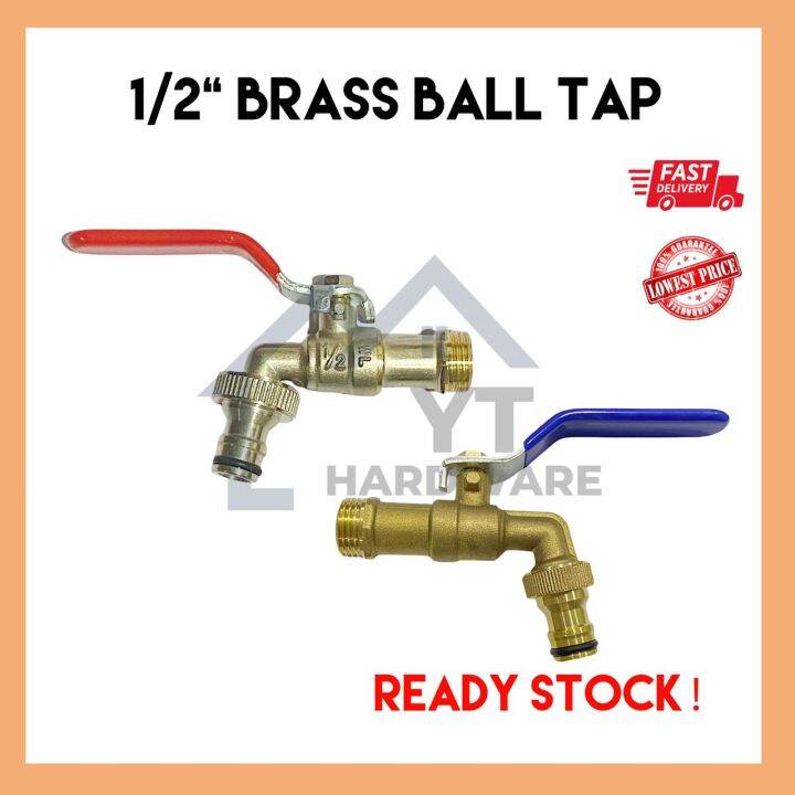 [READY STOCK] 1/2″ Brass Ball Tap Water Tap Washing Machine Tap Kepala