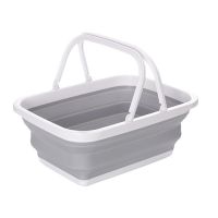 Rectangle Basket Collapsible Sinks Camping Picnic Folding Laundry Basket Foldable Ice Washing Up Bowl with Handles Storage