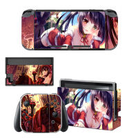 Tokisaki Kurumi ไวนิลหน้าจอสติกเกอร์ป้องกันผิวสำหรับ Nintendo Switch NS Console + Controller + Stand Holder Dock สกิน-hjgytyuuiytt