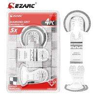 EZARC ชุดใบปัดน้ำฝนเครื่องมือเพชรแบบสั่น4ชิ้นปูนอเนกประสงค์ใบเลื่อยตัดแม่นยำสำหรับการกำจัดยาแนวตัดกระเบื้องอ่อน