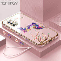 Hontinga เคสโทรศัพท์ VIVO V17 V19 NEO V19NEO,เคสแฟชั่นสีสันสดใสชุบโครเมียมหรูหราเคสโทรศัพท์ TPU ทรงสี่เหลี่ยมแบบนิ่มป้องกันกล้องเคสยางป้องกันสำหรับเด็กผู้หญิง