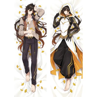 ปลอกหมอน ลายคอสเพลย์ Genshin Impact Morax Zhong Li Dakimakura ขนาด 60x180 ซม. สําหรับผู้ชาย