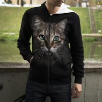 2023 New 2022 Animal Cat Zip Up Hoodie Boys Girls 3D Print Fashion Casual Long Sleeves Men Women Streetwear Spring Cool Top Zip Hoodietrend