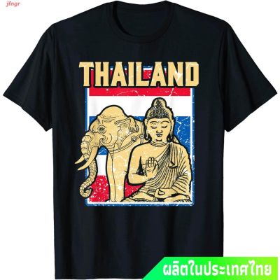 jfngr 2022 ธงชาติไทย ฉันรักประเทศไทย Thailand Flag Thailand Thai Buddhism Elephant Asia Flag Bangkok Gift T-Shirt คอกลมS-5XL