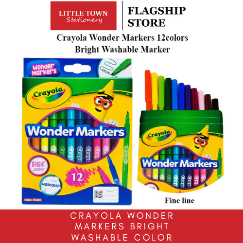 Crayola Wonder Markers Bright Washable Color NonToxic Fine Line 12's Lazada PH