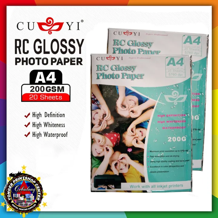 CUYI RC GLOSSY PHOTO PAPER A4 SIZE 200GSM Lazada PH