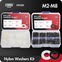 M2 M2 M2 5 M3 M4 M5 M6 M8 berbagai Kit mesin cuci nilon segel pengatur jarak isolasi plastik hitam putih 560/800 buah Set Kit cincin Gasket