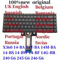 คีย์บอร์ดแล็ปท็อปดั้งเดิมใหม่สำหรับ X360 HP Pavillion 14-BA 14T-BA 14M-BA 14-BS 14-BW 14-BF 14G-BR 240 G6 245 G6 G6 246