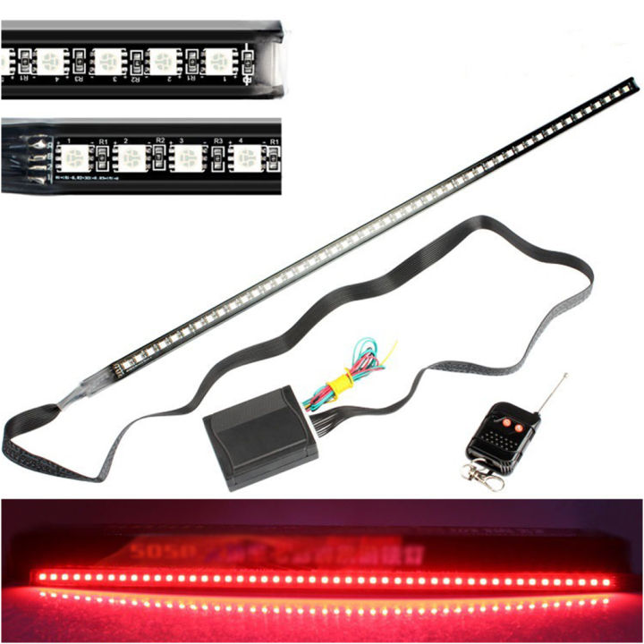 เครื่องสแกนแถบไฟรถแถบแสงนักขับยามค่ำคืน7สี48-led-12v-สำหรับรถกระบะรถพ่วง