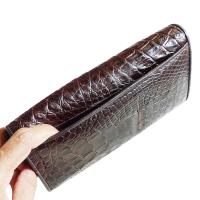 หนังแท้ จอระเข้ ราคาสะใจ  Long Clutch Wallet Genuine Crocodile Wallet For Woman กระเป๋าหนังจระเข้แท้ เกรด A     สีน้ำตาล