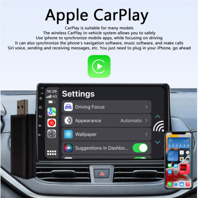 แบบพกพา CarPlay dongle USB-C ไร้สาย CarPlay กล่อง5กิกะเฮิร์ตซ์ WiFi ไร้สายอัตโนมัติ Ai กล่องบลูทูธคอมพ์ตาราง5.0สำหรับรถสำหรับ iOS 10