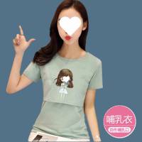 (HOT) เสื้อผ้าให้นมบุตรเสื้อตัวในทรงหลวมสำหรับออกไปข้างนอกในช่วงฤดูร้อนเสื้อผ้าสำหรับกักขังแขนสั้นแฟชั่นสำหรับคุณแม่สุดฮอต