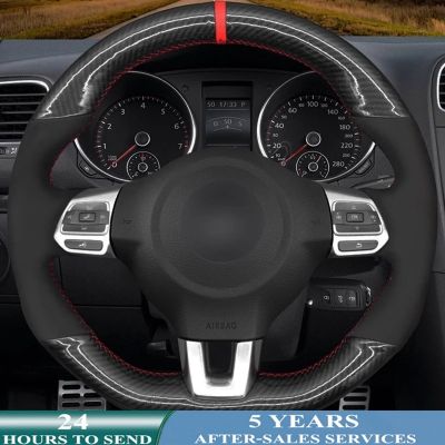 【YF】 Hand Sewing Braid Car Steering Wheel Cover For Volkswagen Golf 6 GTI MK6 VW Polo Scirocco R Passat CC R-Line 2010