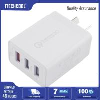 QC3.030W อะแดปเตอร์เครื่องชาร์จติดผนังแบบ USB เครื่องชาร์จ USB ที่รวดเร็ว3พอร์ต USB ที่ชาร์จสำหรับเดินทางแบบพกพาสำหรับแท็บเล็ตโทรได้กรอบรูปดิจิตอล