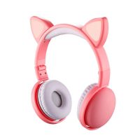 39XC Child LED Flashing Cat Ear Headset Wireless Bluetooth-compatible Music