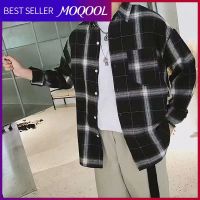 MOQOOL เสื้อเชิ้ตลายสก๊อตโค้ทคู่รักใหม่สำหรับฤดูร้อน2023แขนยาวสุดเท่สำหรับเสื้ออเนกประสงค์