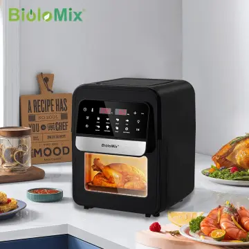 BioloMix 15L 1700W Dual Heating Air Fryer Toaster Rotisserie and Dehydrator  11-in-1 Countertop Stainless Steel Oven