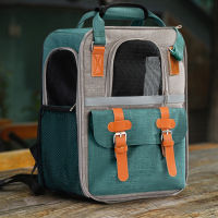 Carrier Backpack Canvas Breathable Cat Dog Bag Large Capacity Carrier Reflective Backpack Bath Bag