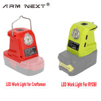 9W ไฟ LED ทำงานสำหรับ RYOBIสำหรับ Craftsman 14.4V-18V Li-Ion แบตเตอรี่ Dual USB Converter Adapter Portable Spotlight Power Tool Part