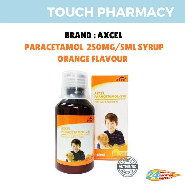 AXCEL PARACETAMOL 250MG/5ML SYRUP ORANGE FLAVOUR Lazada