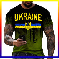 2023 เสื้อยืด Vintage Man เสื้อยืดยูเครน 3d Man Ukrainian Army Badge เสื้อยืดธงชาติยูเครน เสื้อยืดผ้าฝ้าย XS-5XL